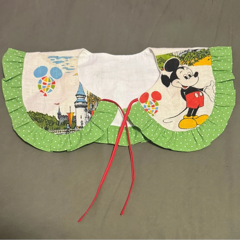 Disney Mickey Mouse Green Polka Dot Travel Neck Pillow Cover